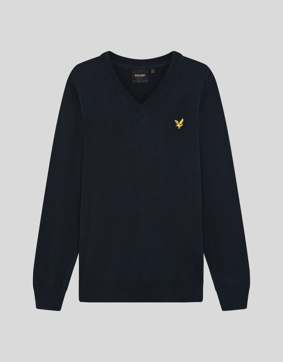 Produktfoto des gestrickten Pullovers mit V-Ausschnitt aus der „Archive“-Kollektion in Dunkelblau