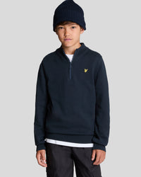 buy men's premium clothing fashion polos jackets -  Lyle & Scott Kids 1/4 Zip Jumper in Dark Navy