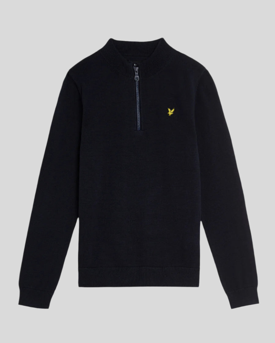 Pull à col zippé 1/4 pour garçon, bleu marine foncé