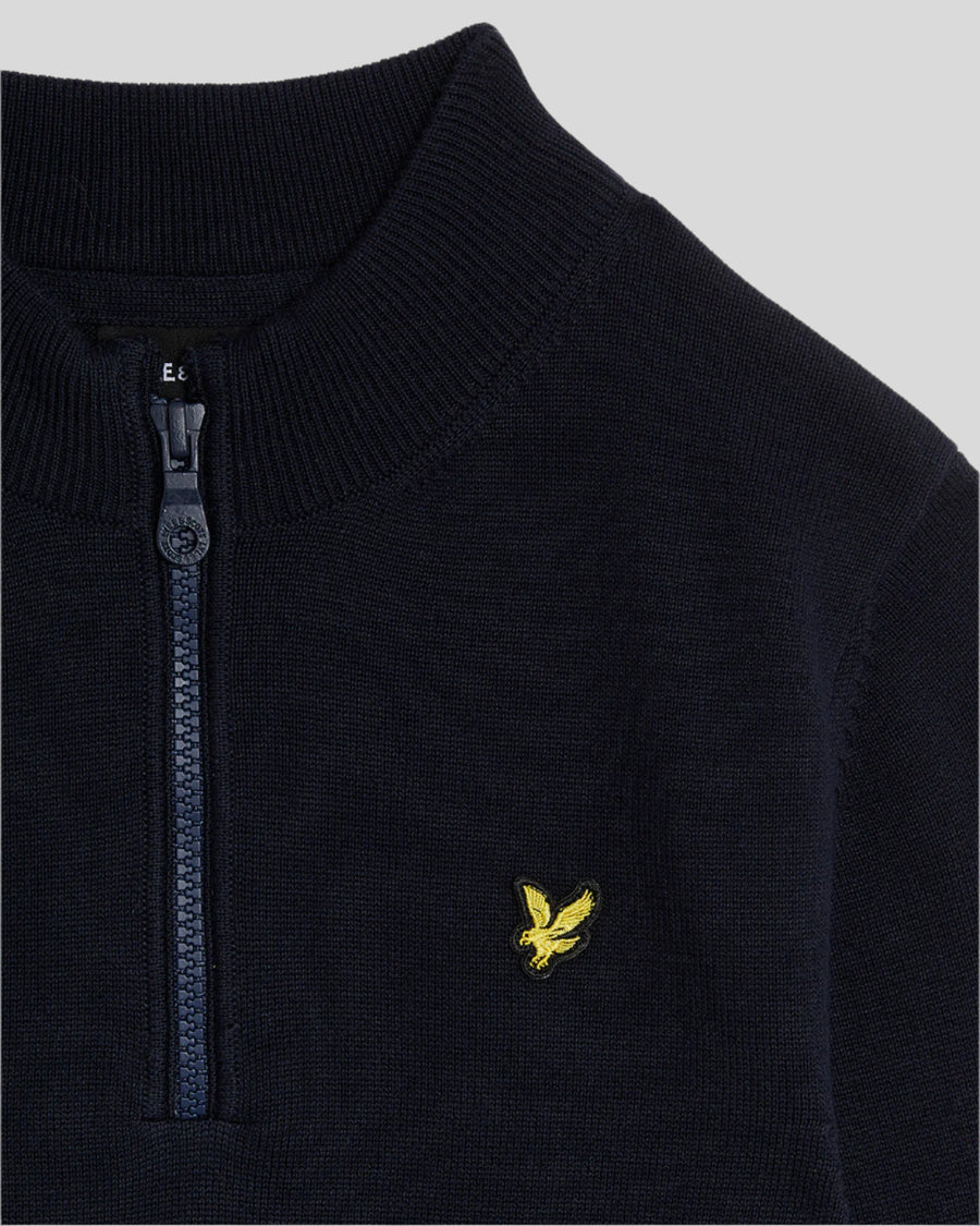 Pull à col zippé 1/4 pour garçon, bleu marine foncé