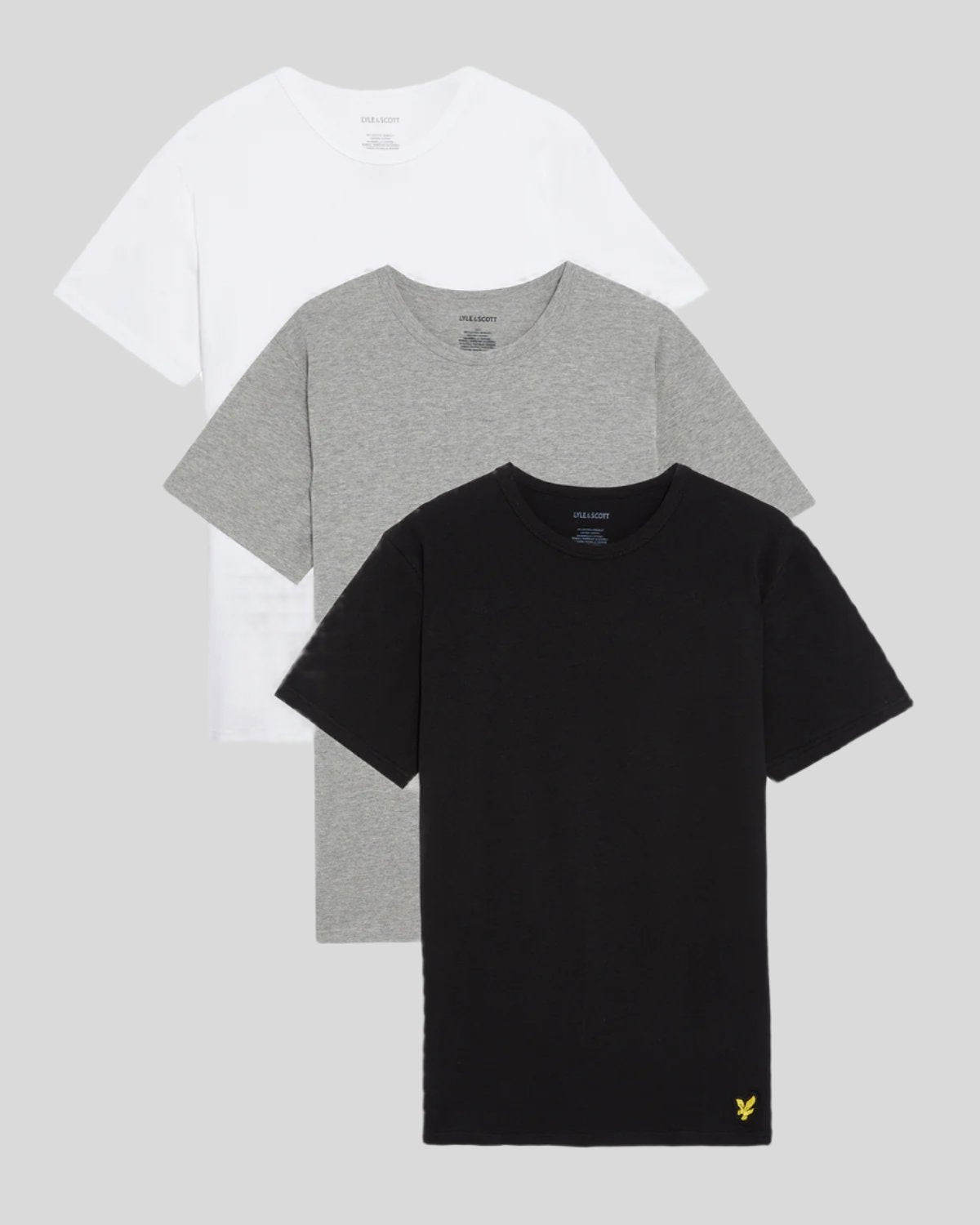 Lot de 3 t-shirts d'intérieur pour homme, coloris noir de jais / gris chiné moyen / blanc