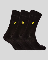 3 Pack Basic Socks With Eagle Embroidery