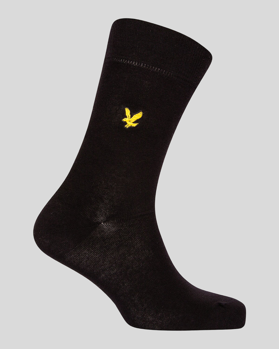 Lot de 3 paires de chaussettes basiques avec broderie d'aigle, couleur noire