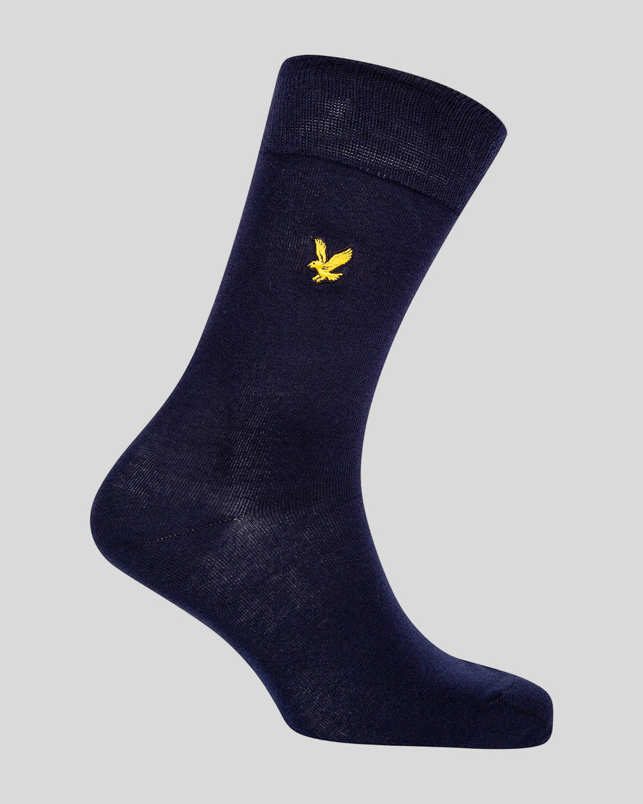 Lot de 3 paires de chaussettes basiques avec broderie d'aigle, couleur bleu marine