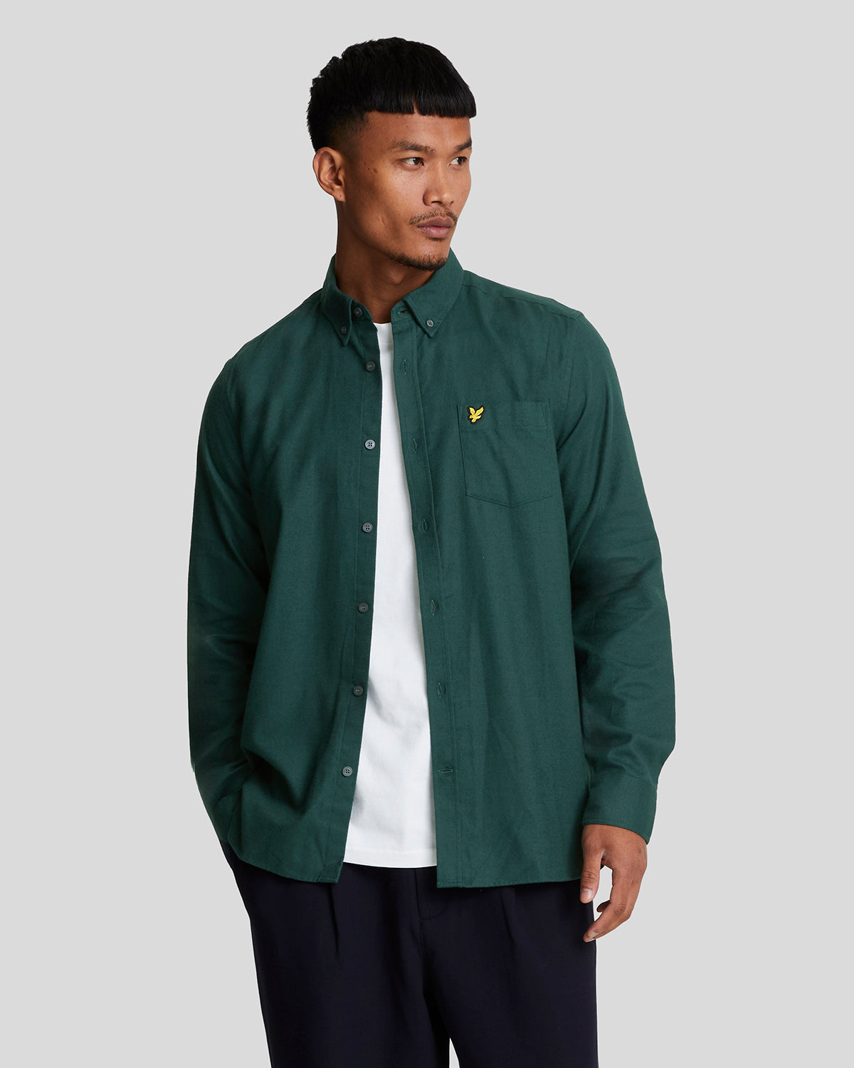 Lyle Scott Effen Flanellen Overhemd voor heren in Argyle Teal