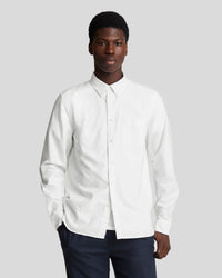 buy men's premium clothing fashion polos jackets -  Lyle & Scott Men's Tonal Eagle Plain Oxford Shirt in White