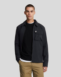 buy men's premium clothing fashion polos jackets -  Lyle & Scott Men's Premium Pocketed Softshell Overshirt in Lacquer