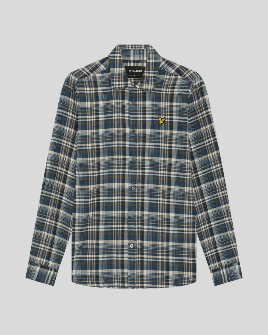 Flat shot of Check-Shirt in Aegean Blue