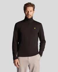 buy men's premium clothing fashion polos jackets -  Lyle & Scott Men's Golf Technical 1/4 Zip Midlayer in Jet Black
