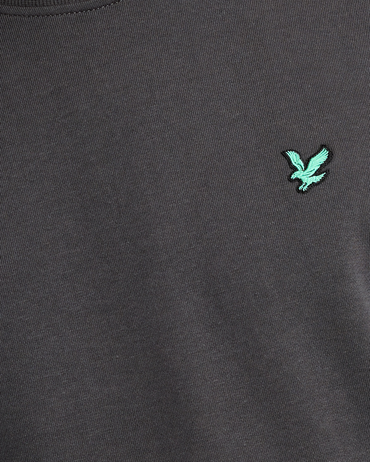 Mann trägt ein „Green Eagle“ Baumwoll-Sweatshirt mit Rundhalsausschnitt in der Farbe „Gunmetal“