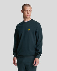 buy men's premium clothing fashion polos jackets -  Lyle & Scott Men's Sports Crew Neck Fly Fleece Sweatshirt in Dark Navy