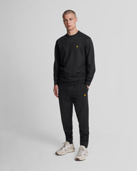 buy men's premium clothing fashion polos jackets -  Lyle & Scott Men's Sports Fly Fleece Trackies in Jet Black