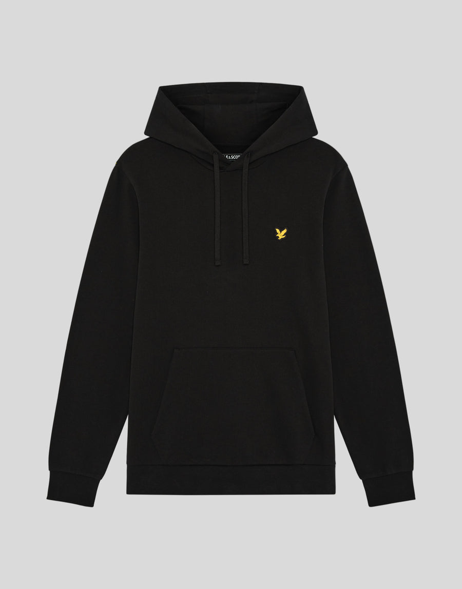 Flat shot of  Sports Loopback Cotton Hoodie in Jet Black