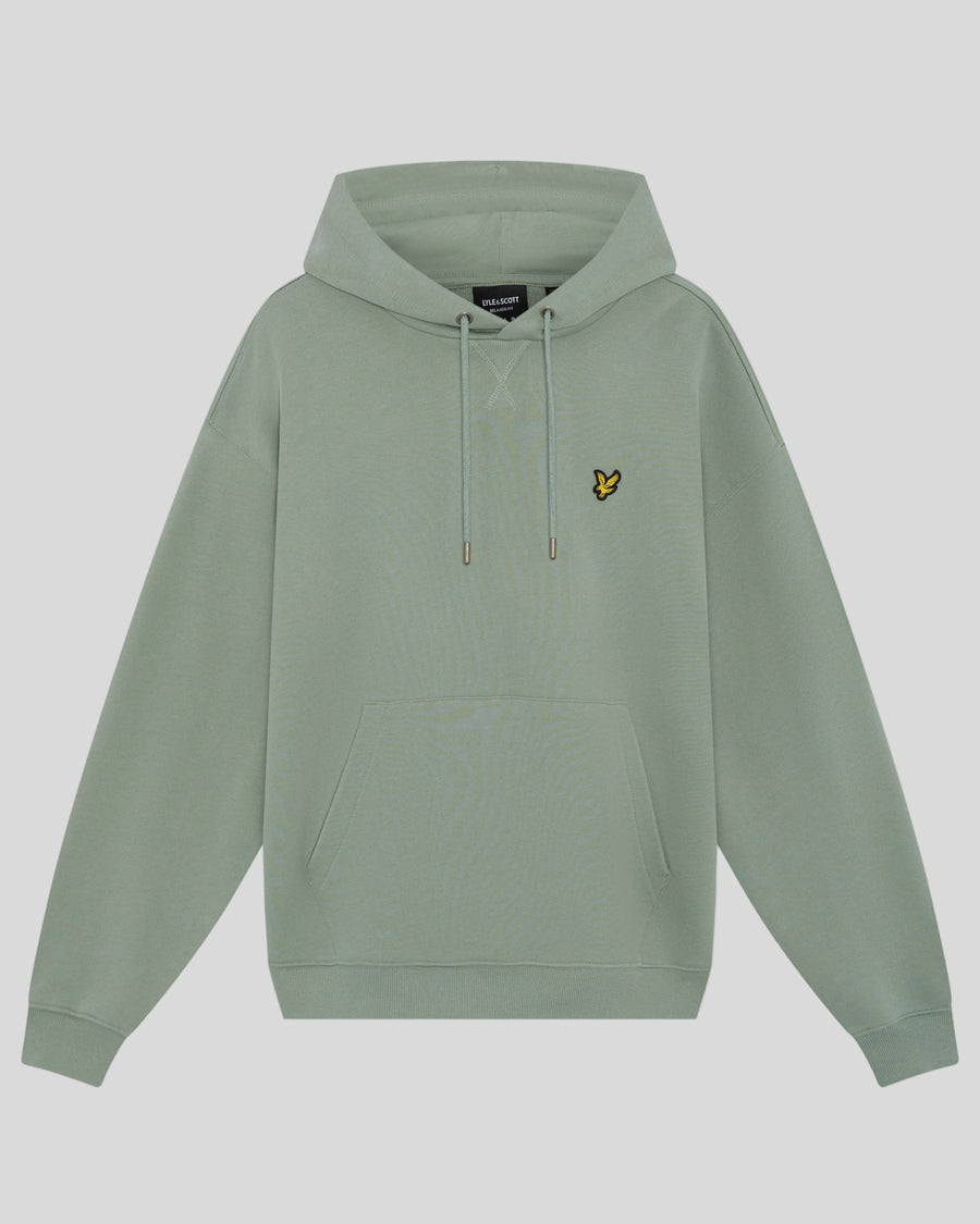 Photo de face du sweat à capuche Heavyweight Loopback en coton - couleur « Slate » dans la teinte « Shadow Grey »