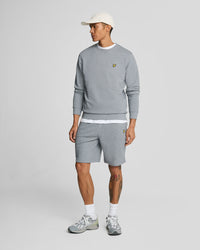 buy men's premium clothing fashion polos jackets -  Lyle & Scott Men's Sweat Short in Mid Grey Marl