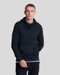 buy men's premium clothing fashion polos jackets -  Lyle & Scott Men's Tonal Eagle Pullover Hoodie in Dark Navy