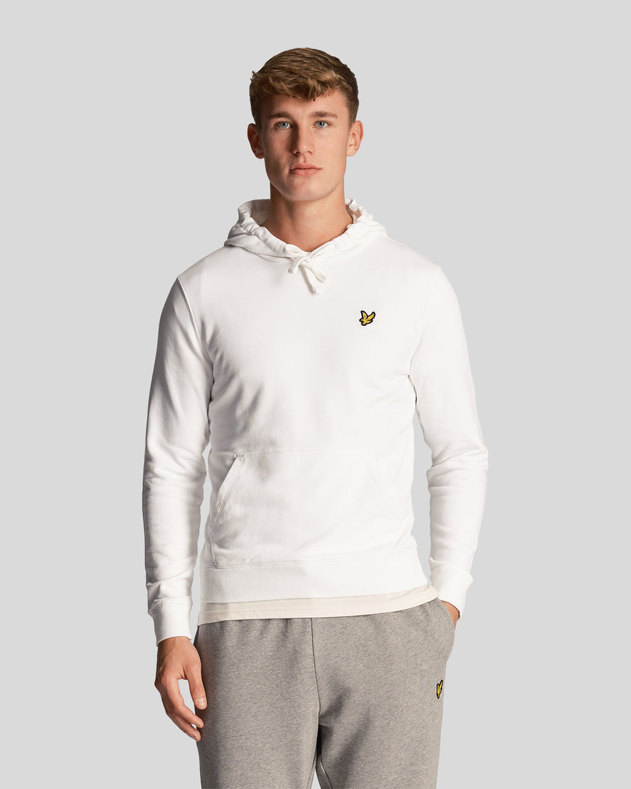 Uomo con felpa con cappuccio Loopback in cotone bianco