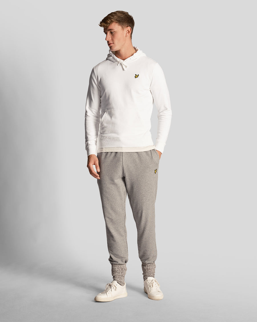 Uomo con felpa con cappuccio Loopback in cotone bianco