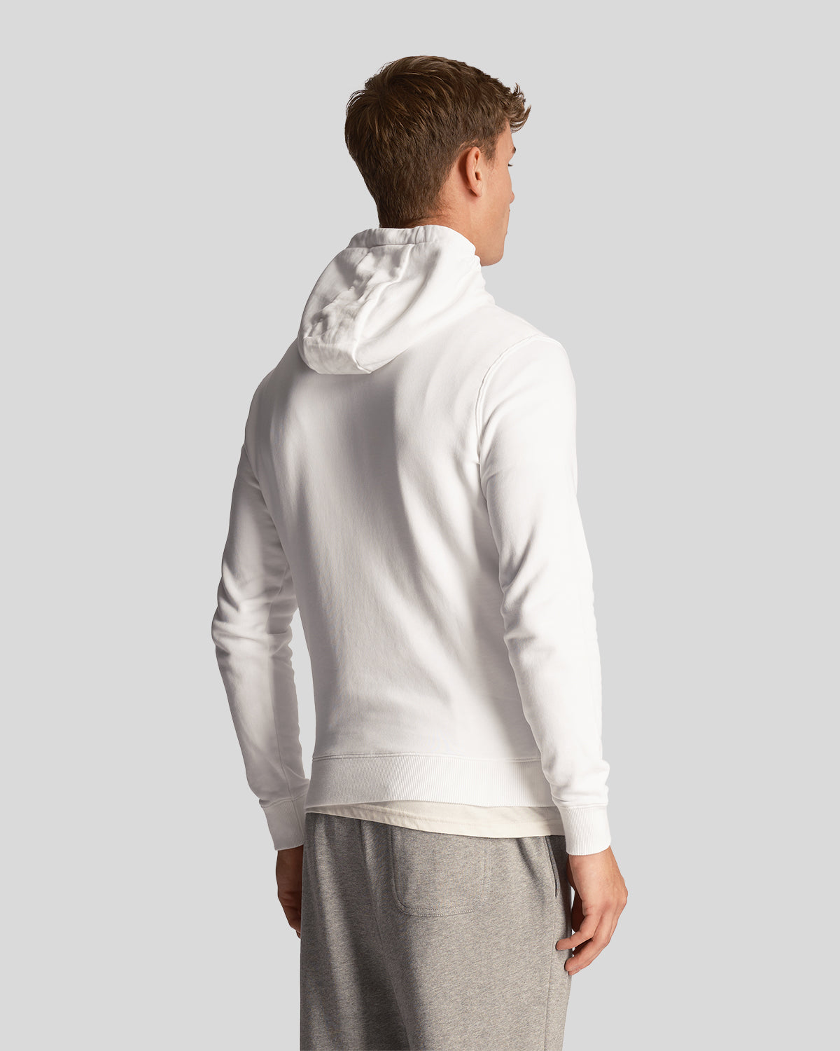 Uomo con felpa con cappuccio Loopback in cotone bianco