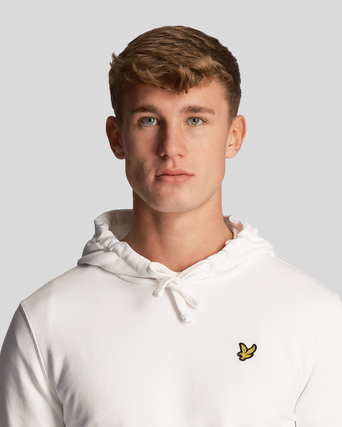 Uomo con felpa con cappuccio Loopback in cotone bianco