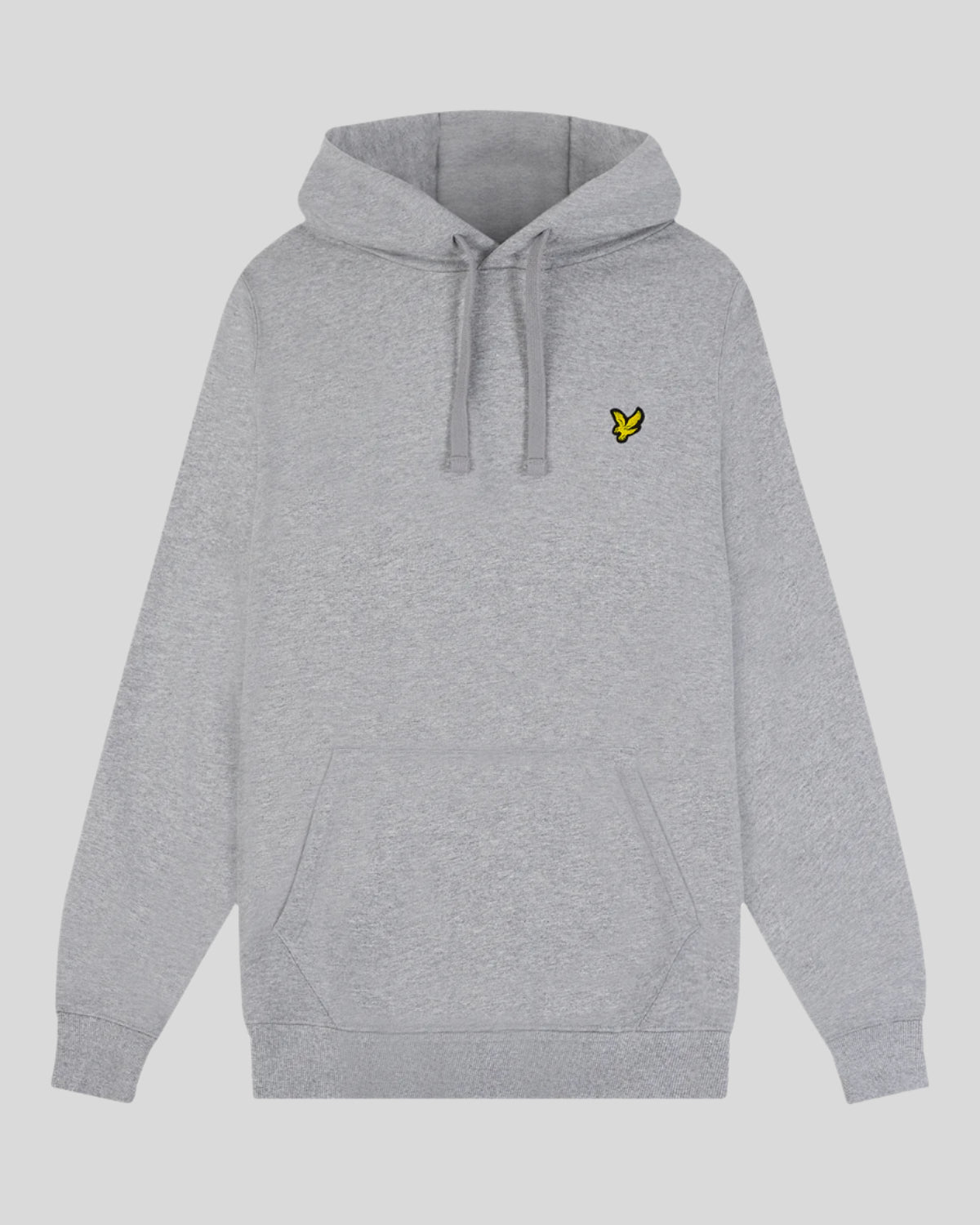 Homme portant un sweat à capuche en coton Loopback, couleur gris chiné moyen