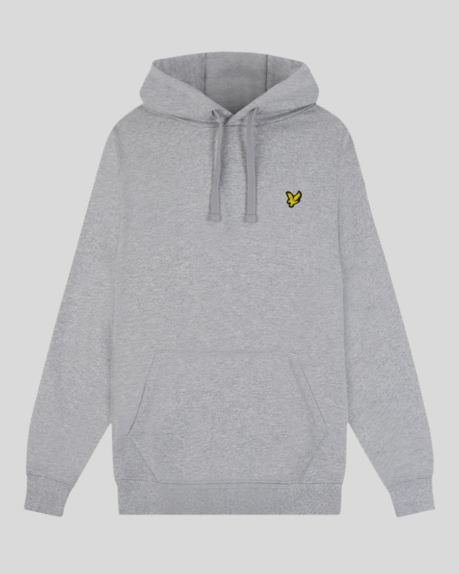 Homme portant un sweat à capuche en coton Loopback, couleur gris chiné moyen