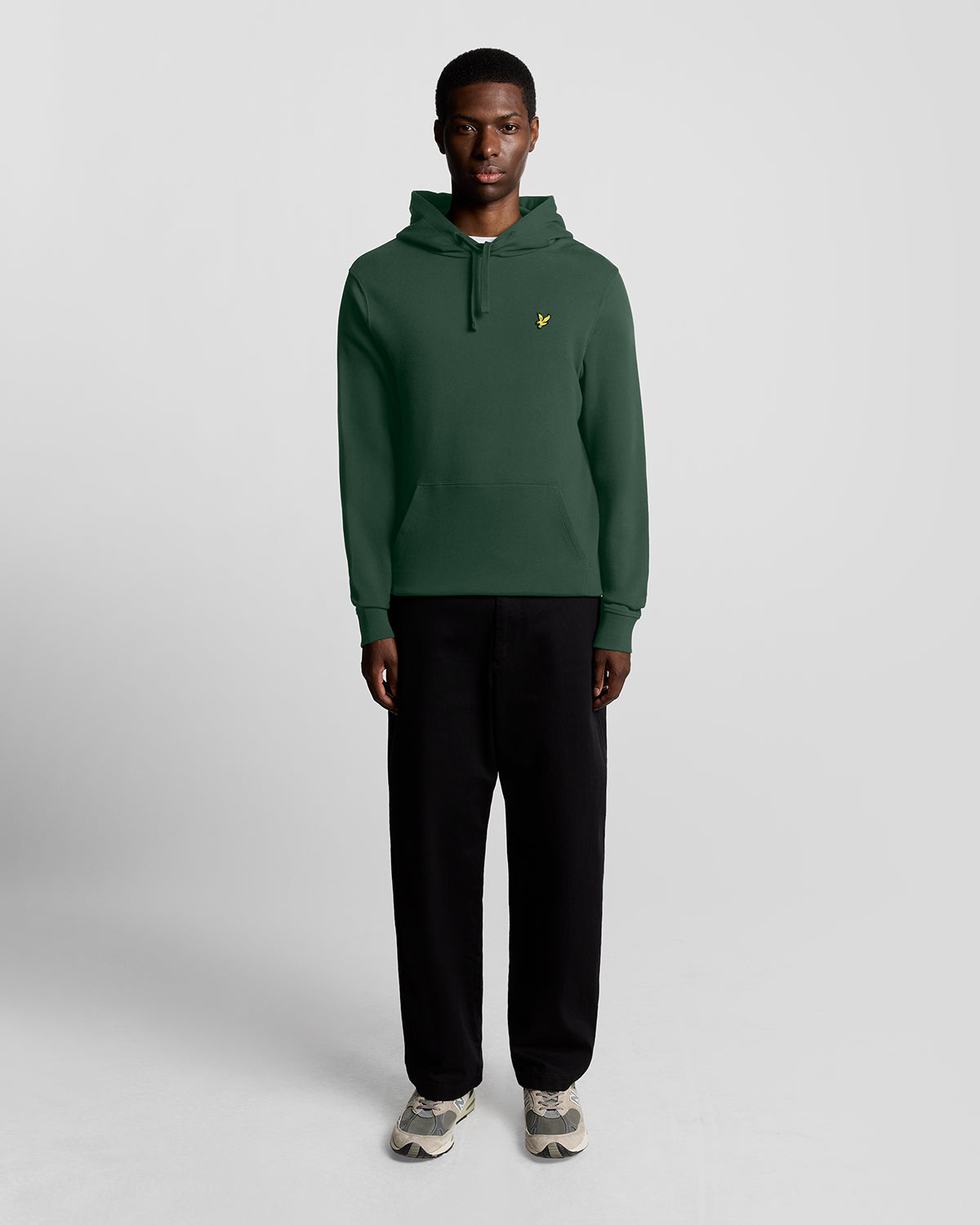 Uomo con felpa con cappuccio Loopback in cotone verde scuro