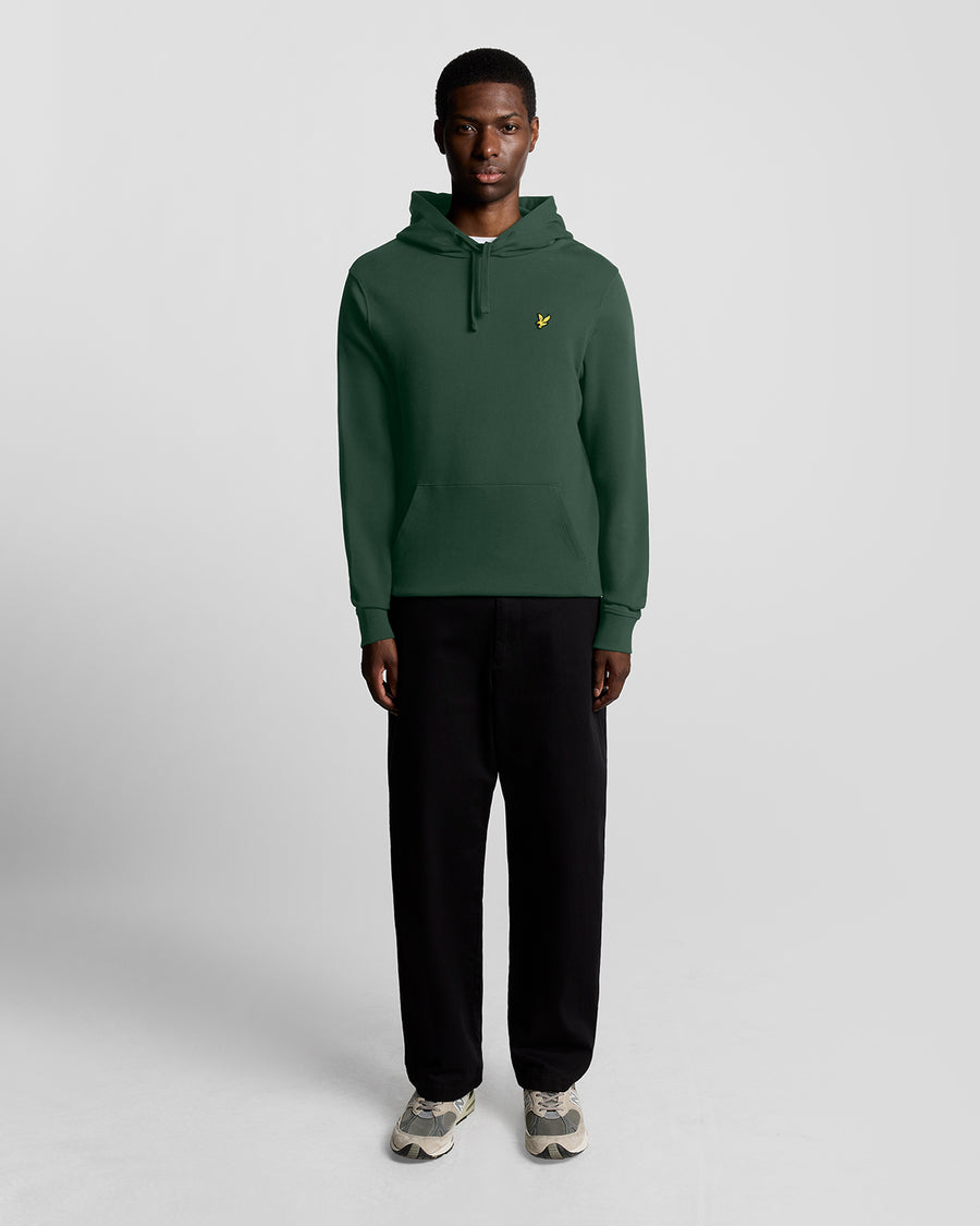 Uomo con felpa con cappuccio Loopback in cotone verde scuro