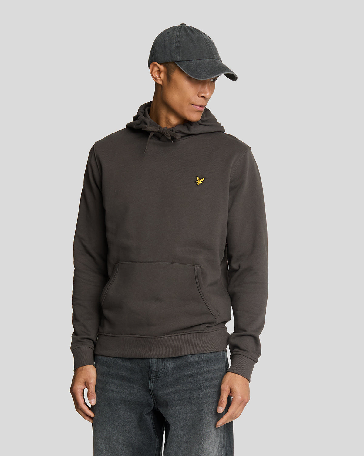 Uomo con felpa con cappuccio Loopback in cotone color canna di fucile