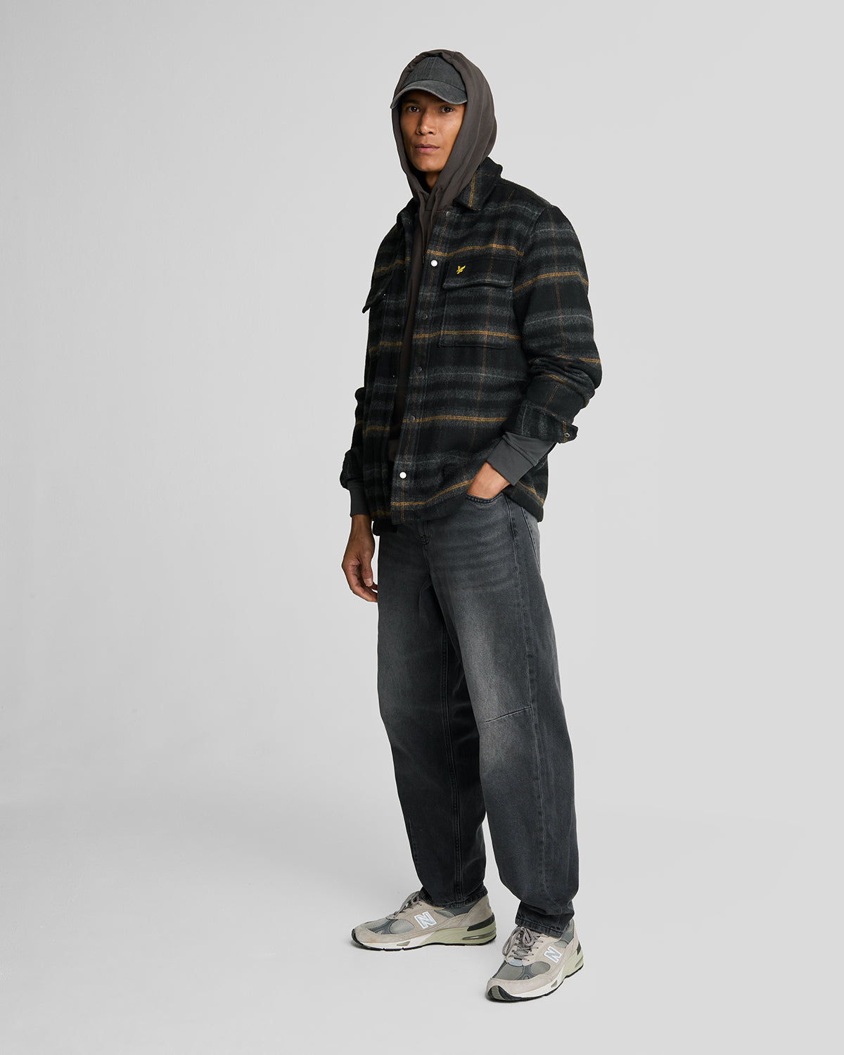 Uomo con felpa con cappuccio Loopback in cotone color canna di fucile