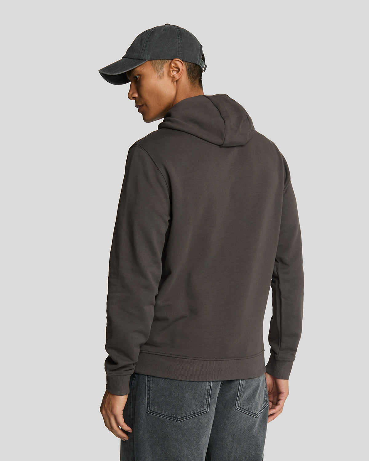 Uomo con felpa con cappuccio Loopback in cotone color canna di fucile
