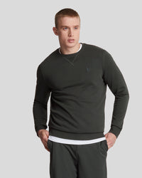 buy men's premium clothing fashion polos jackets -  Lyle & Scott Men's Tonal Eagle Crew Neck Sweatshirt in Gunmetal
