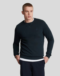 buy men's premium clothing fashion polos jackets -  Lyle & Scott Men's Tonal Eagle Crew Neck Sweatshirt in Dark Navy