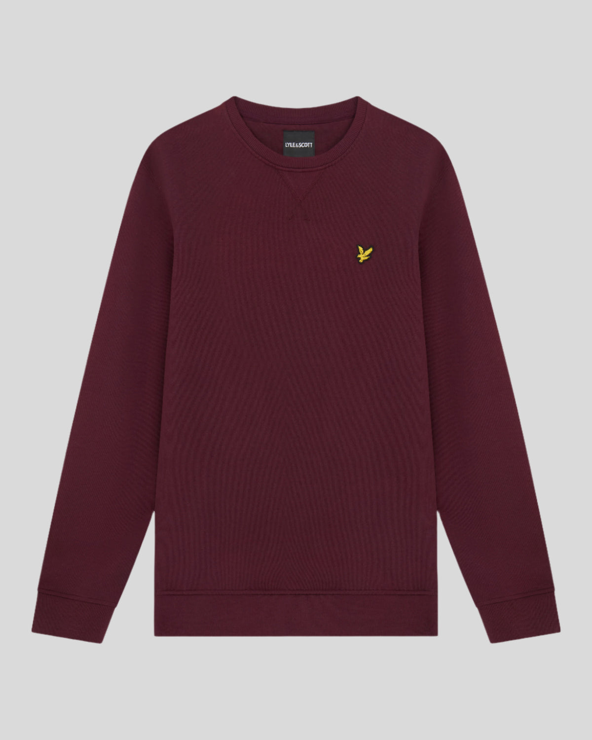 Man draagt een katoenen sweatshirt met ronde hals in bordeauxrood