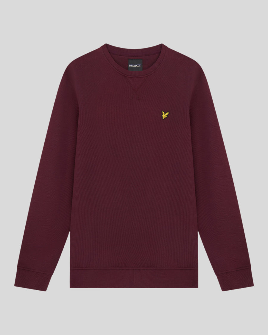 Man draagt een katoenen sweatshirt met ronde hals in bordeauxrood