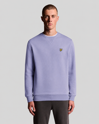 Man wearing plain cotton sweatshirt in bubble blue