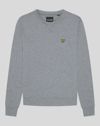 Hombre con sudadera de cuello redondo de algodón en gris medio jaspeado