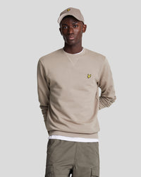 buy men's premium clothing fashion polos jackets -  Lyle & Scott Men's Crew Neck Sweatshirt in Heritage Taupe