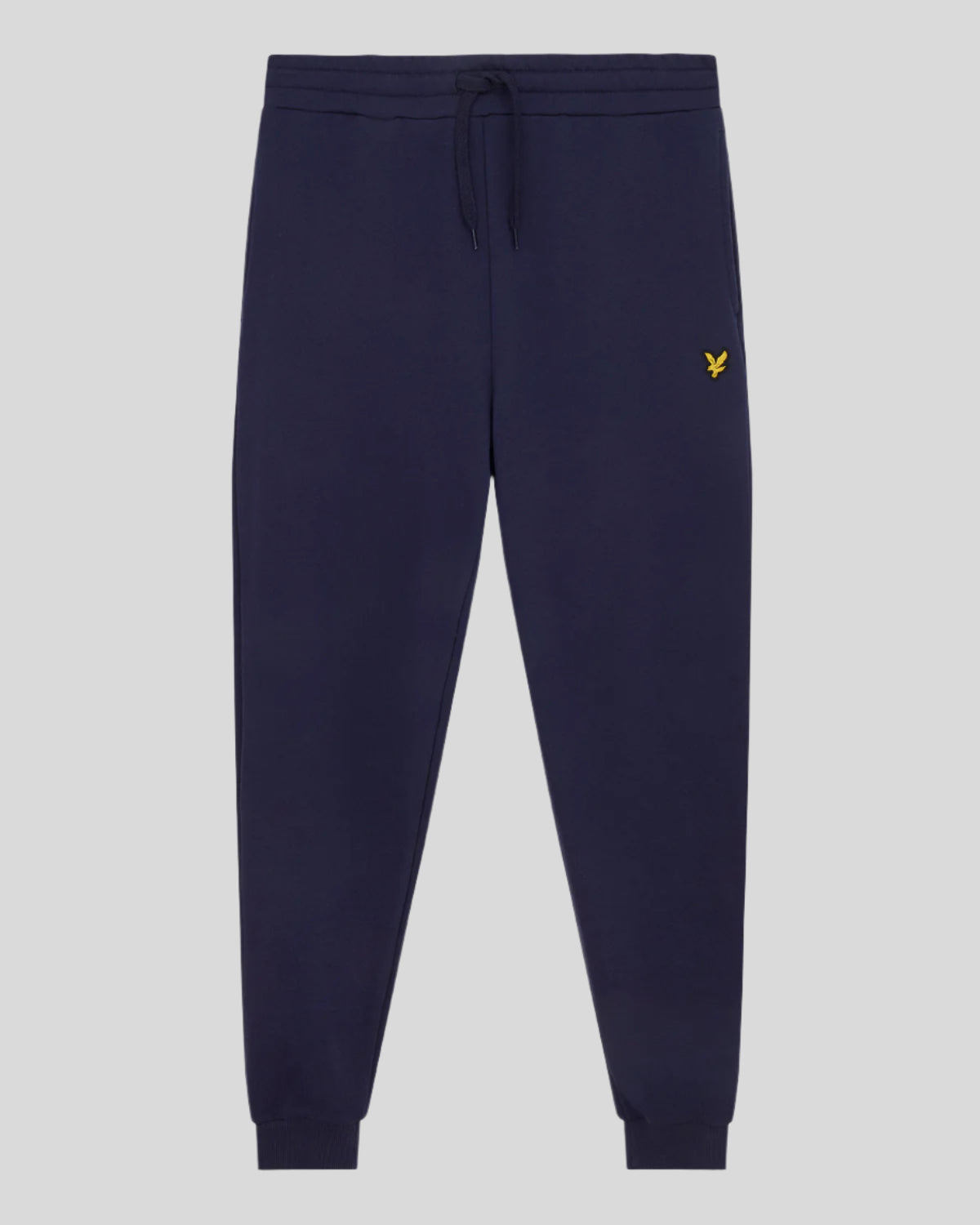 Uomo con pantaloni da jogging in cotone dal taglio aderente, colore blu navy