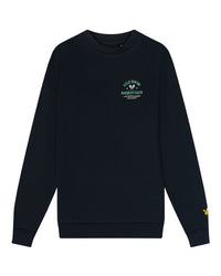 Men's Premium Clothing Fashion Polos Jackets - Lyle & Scott Kids Racquet Club Graphic Sweatshirt Dark Navy