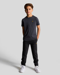 Men's Premium Clothing Fashion Polos Jackets - Lyle & Scott Kids Fly Fleece Jogger Jet Black