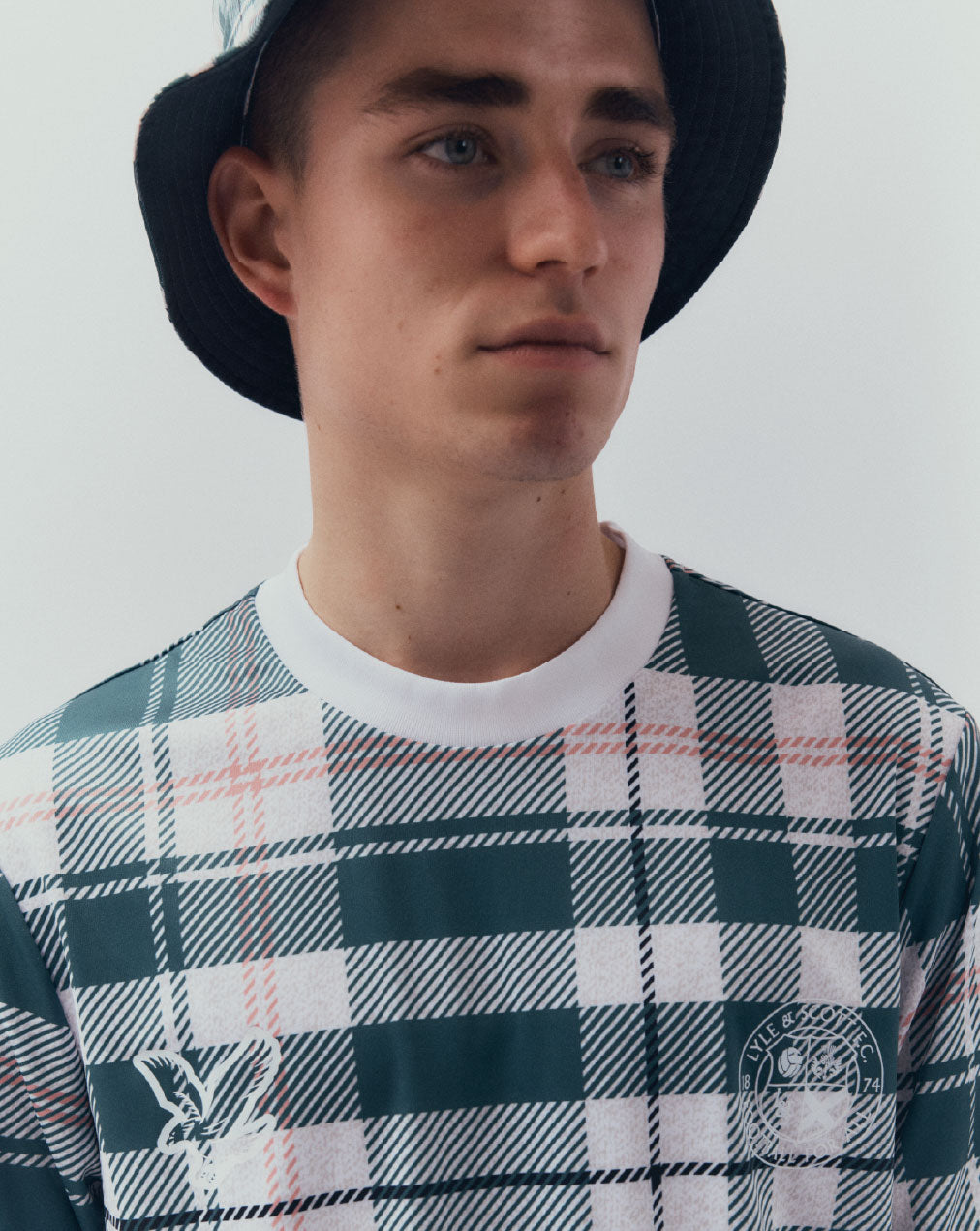 Shop sportief voetbalshirt met tartanruit voor heren
