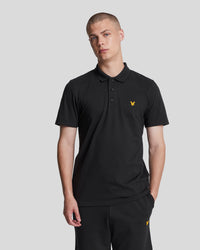 buy men's premium clothing fashion polos jackets -  Lyle & Scott Men's Sports Short Sleeve Polo Shirt in Jet Black