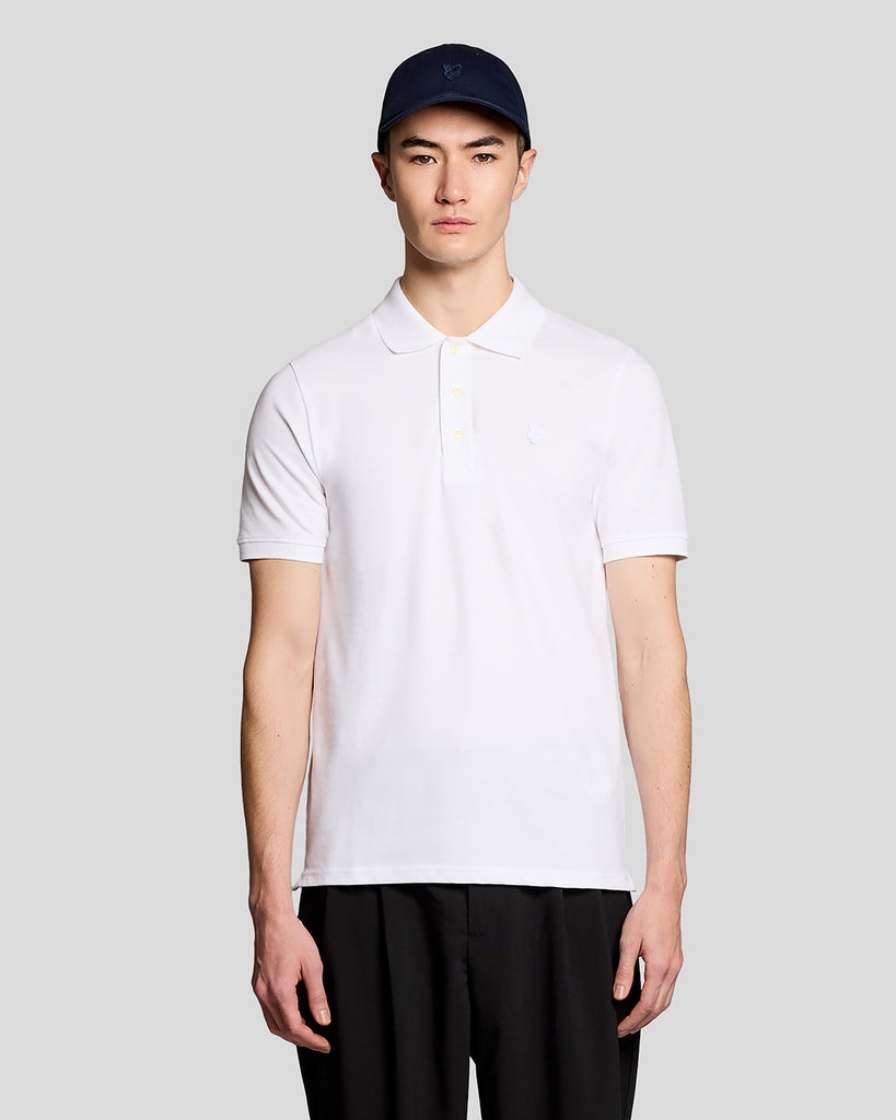 Uomo con polo in cotone superfine bianco