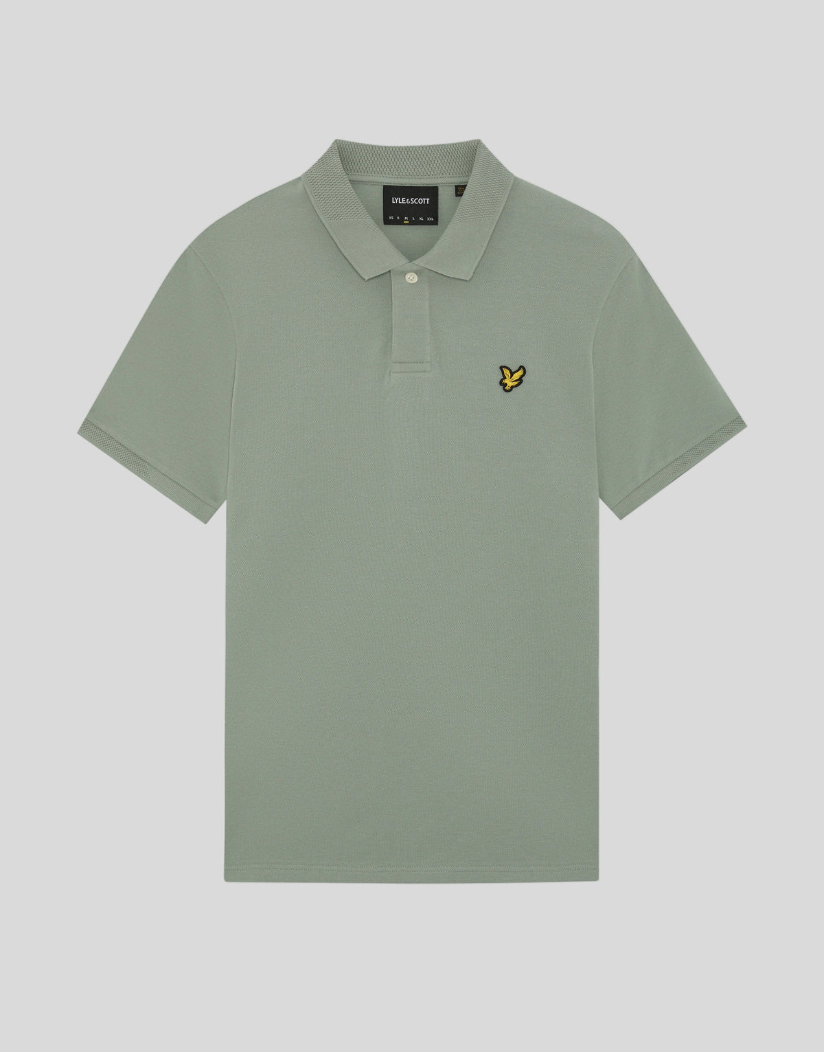 Flat shot of Jacquard Tipped Polo Shirt in Graphite Grey