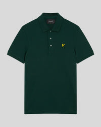 Man wears Cotton Polo Shirt in Dark Green