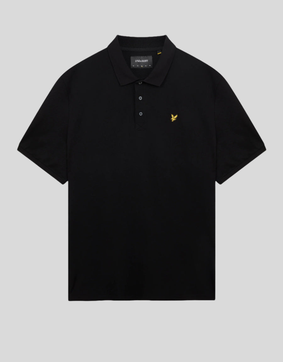 Baumwoll-Poloshirt in Tiefschwarz