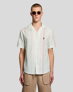 Chemise à manches courtes à rayures en zigzag