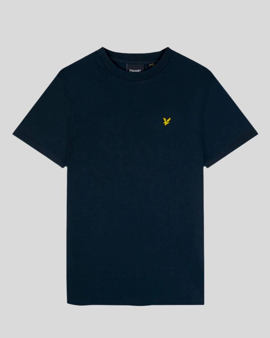 Uomo con maglietta oversize in cotone a girocollo blu scuro