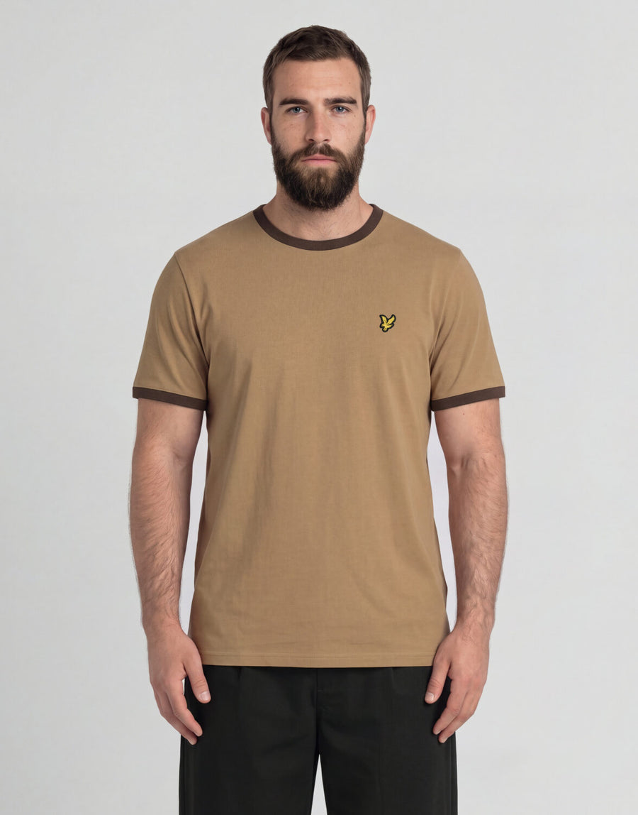 Ringer Cotton Crew Neck T-Shirt